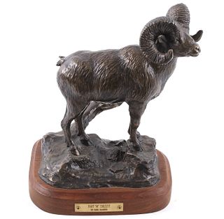 "Fat n' Sassy" Bronze Ram Sculpture by Carl Wagner