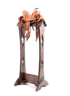 Custom Lambert Miniature Roping Saddle & Stand