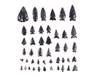 Collection of Side Notch Obsidian Arrow Heads