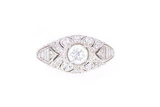 Vintage Art Deco Ideal Cut Diamond 18k Gold Ring