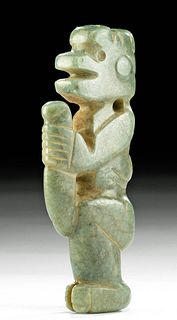 Rare Costa Rican Jade Pendant - Man w/ Fish