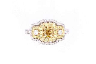 Fancy GIA Certified Colored Diamond 14k Gold Ring