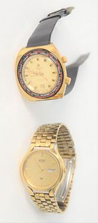 Two Men's Wristwatches, to include one Atlantic 17 jewel Travel Mate alarm along with Seiko Quartz.