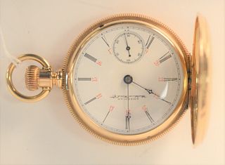 14 Karat Waltham American Watch Company, closed face pocket watch, 53 millimeters, 134.9 grams total weight.