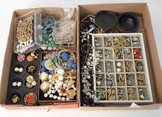 Two Box Lots of Costume Jewelry, to include pieces signed Kenneth Lane, Carolee, and many others.