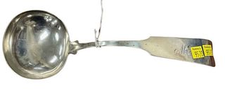 Large Coin Silver Ladle, American circa 1840. 5.8 t.oz., length 12-1/2 inches.