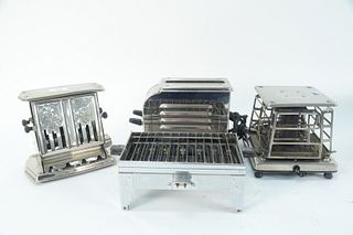 A Group of Eleven Vintage Toasters, along with a coffee steeper; to include Landers, Frary & Clark; Atkins Appliances; Fostoria; along with a Kenmore 