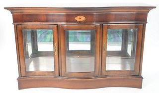 Mahogany Display Cabinet, with lights, height 34 inches, length 54 1/2 inches, depth 16 1/2 inches.