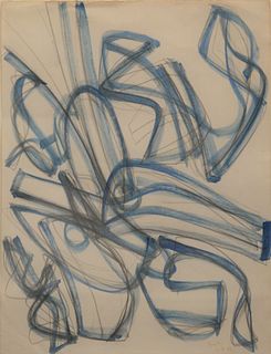 Stanley William Hayter (American, 1901 - 1988), untitled, 1951, oil and pencil on paper, signed and dated lower right Hayter/31.3.51, Virginia Lust Ga