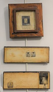 Seven Piece Group, to include three Annie Echenoz (French, 20th Century) "Bibliophagist", "Bibliophiles", and "Golgotha" engravings on paper (each), e