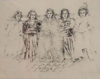 Ann Chernow (American, b. 1036), Five Women, lithograph on paper, signed and numbered 36/68 in pencil along the lower edge, sheet size 24" x 36".