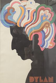 Milton Glaser (American, 1929 - 2020), "Bob Dylan, circa 1967", offset lithograph in colors, on paper, sight size: 32 1/2" x 22".