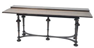 Henredon Townley Console Table, folding top, height 31 inches, length 72 inches, depth 20 inches, opens to 36 inches.