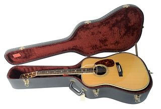 1989 Martin Shenandoah Guitar, D-4132, serial #490864, abalone inlay around body, hexagon inlay in fretboard, tortoise shell pickguard, original case,