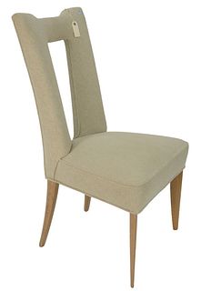 Paul Frankl Tall Corset Back Upholstered Side Chair, height 40 1/2 inches.