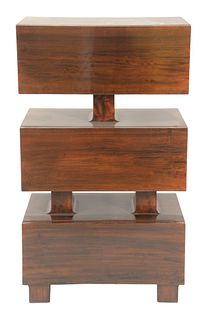 Contemporary Mahogany Chest of Drawers, in three sections, height 51 1/2 inches, width 30 inches. Provenance: Estate of Marilyn Ware, Strasburg, Penns