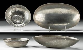 Rare Pair 2nd C. Sasanian Silver Bowls