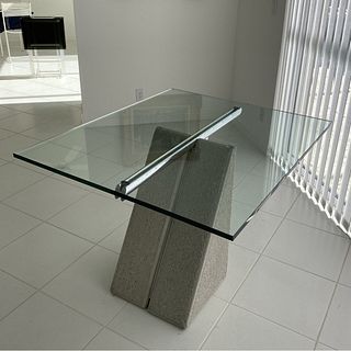 Saporiti Glass Top Dining Table