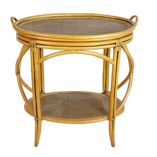 Mid Century Two-Tier Bamboo Bar