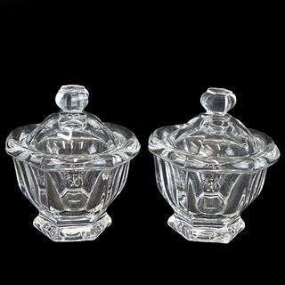 Pair of Baccarat Harcourt Crystal Missouri Jars