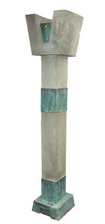 Howard Ben Tre (American 1949-2020), "Untitled (Column)", cast glass and applied copper, height 85 1/2 inches.