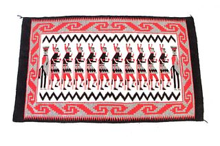 Navajo Yei Pattern Wool Large Rug
