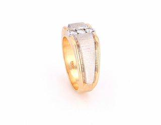 AIGL Certified Diamond 14k Two Tone Gold Ring