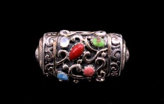 Navajo Sterling Silver Multi-Colored Stone Ring