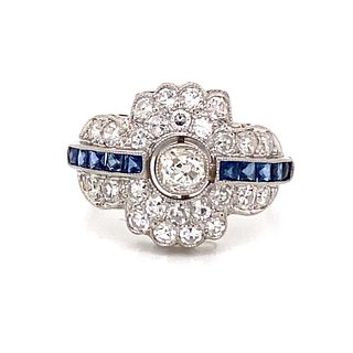 Art Deco Sapphire Diamond RingÊ
