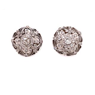 1920 Platinum Diamond Earrings