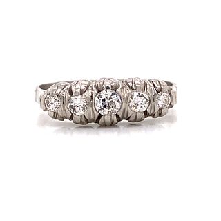 1920Õs Platinum 5 Diamond Ring
