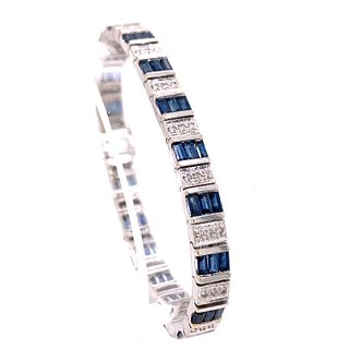 14k Sapphire Diamond Bracelet