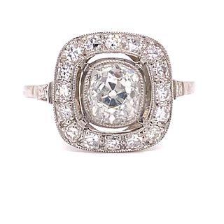 Platinum European Diamond Engagement Ring