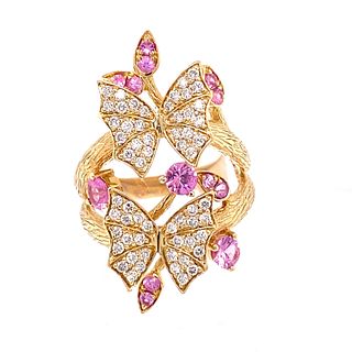 14k Diamond Butterfly Ring