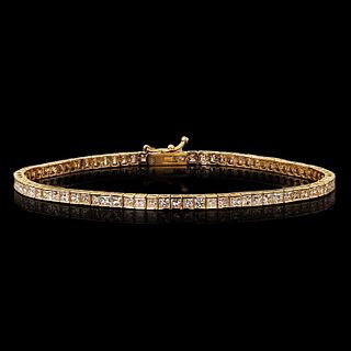 4.93ctw Diamond 18K Yellow Gold Tennis Bracelet