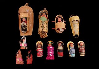 Collection of Papoose & Cradleboard Dolls c. 1950s