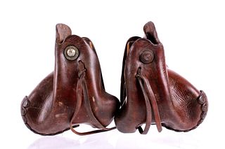 Klenda's Custom Saddles Leather Tapaderos c. 1960s