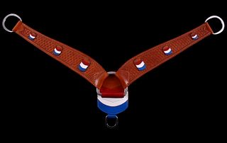 Leather Hand Painted Americana Horse Breast Collar