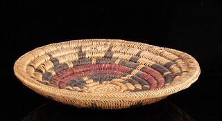 Navajo Polychrome Sun Hand Woven Coil Bowl