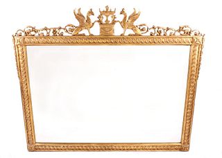 Large Gilt Mirror with Griffin & Urn Motif