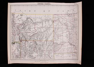 1889 Montana, Wyoming & Dakota Map by Letts