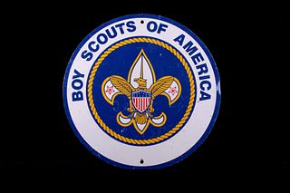 Boy Scouts of America Circular Metal Sign