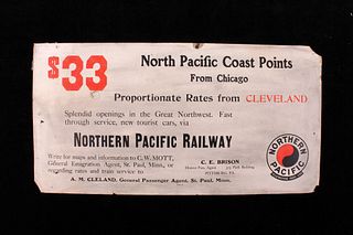 MN Northern Pacific Railway Sign Early 1900's