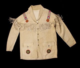 Mountain Man Indian Style Beaded Buckskin Coat