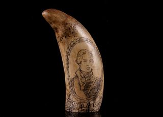 Sperm Whale Resin Scrimshaw Tooth H.M.S. Victory