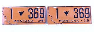 Montana Prison Made License Plates c.1938