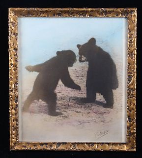 Pedersen Signed Bear Cub Challenge Framed Print