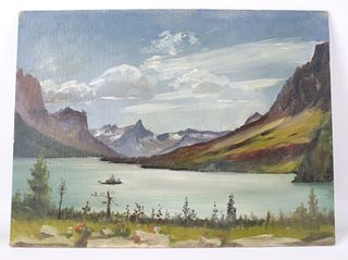 Carl Tolpo St. Marys Lake Oil Painting 1954