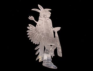 Armand American Horse Silver Indian Scarf Slide