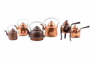 Early 1900s Dovetail Copper Tea Kettle Collection